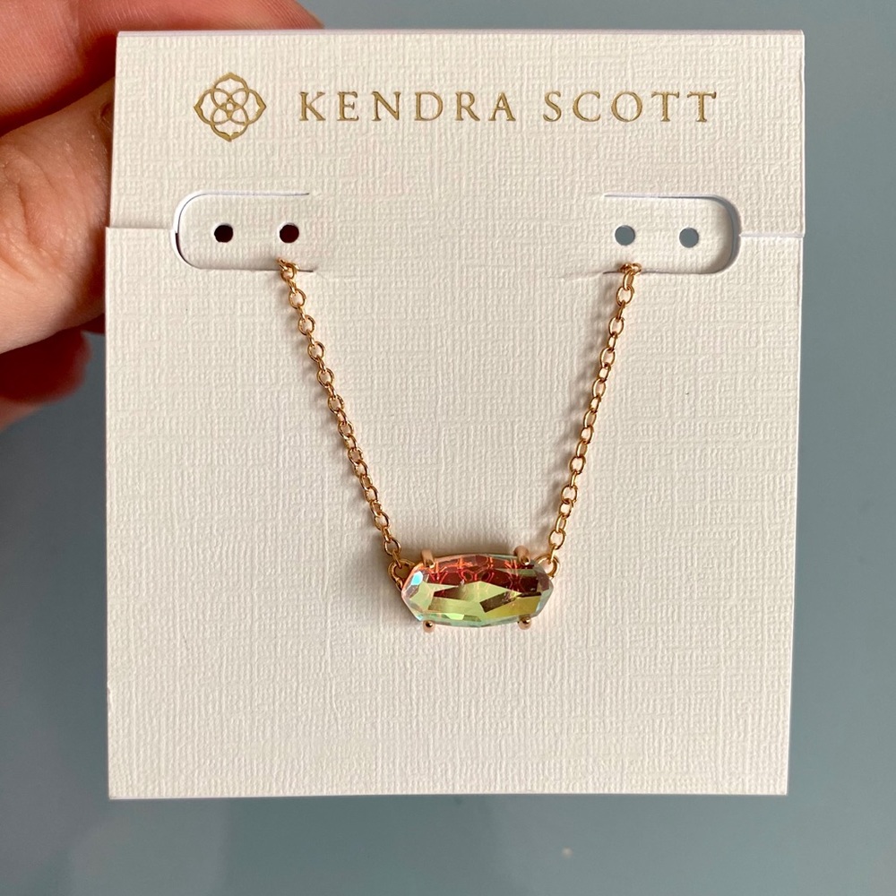 Kendra Scott Ever Rose Gold Necklace In Dichroic